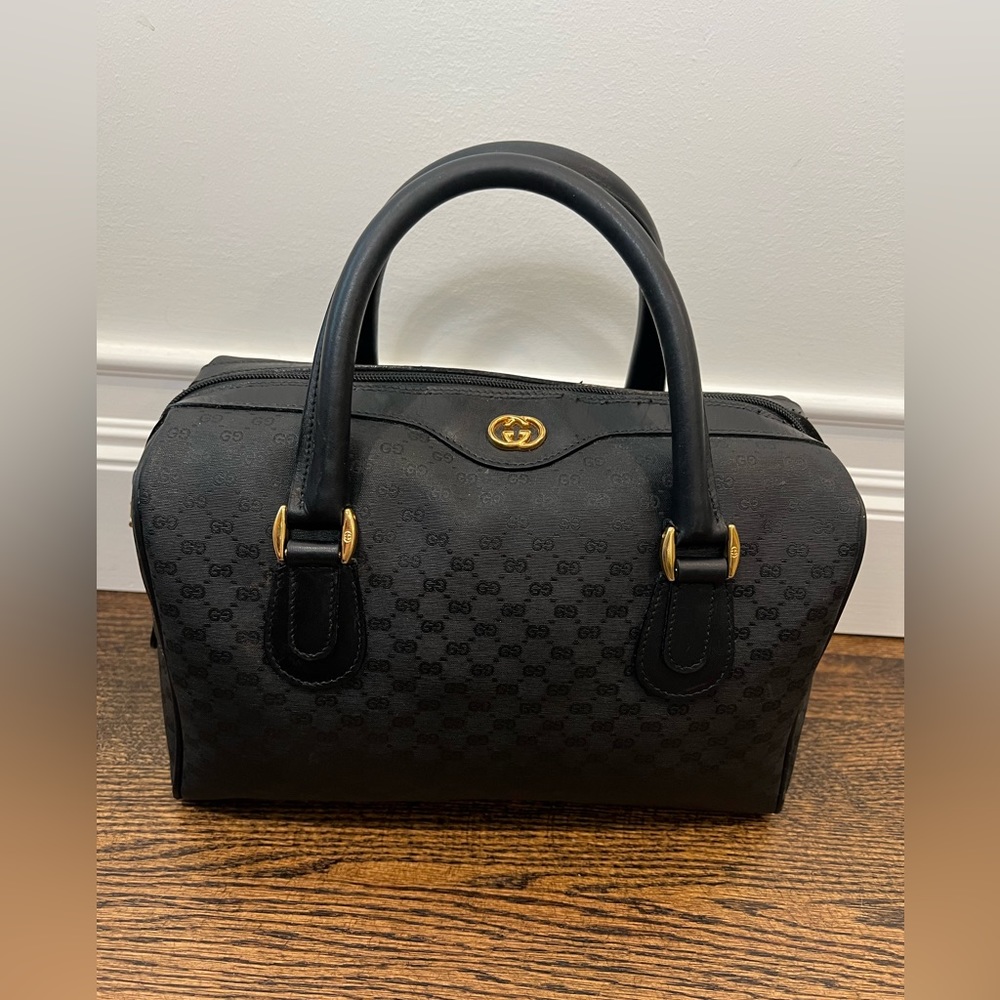 Gucci Vintage Black Boston Bag